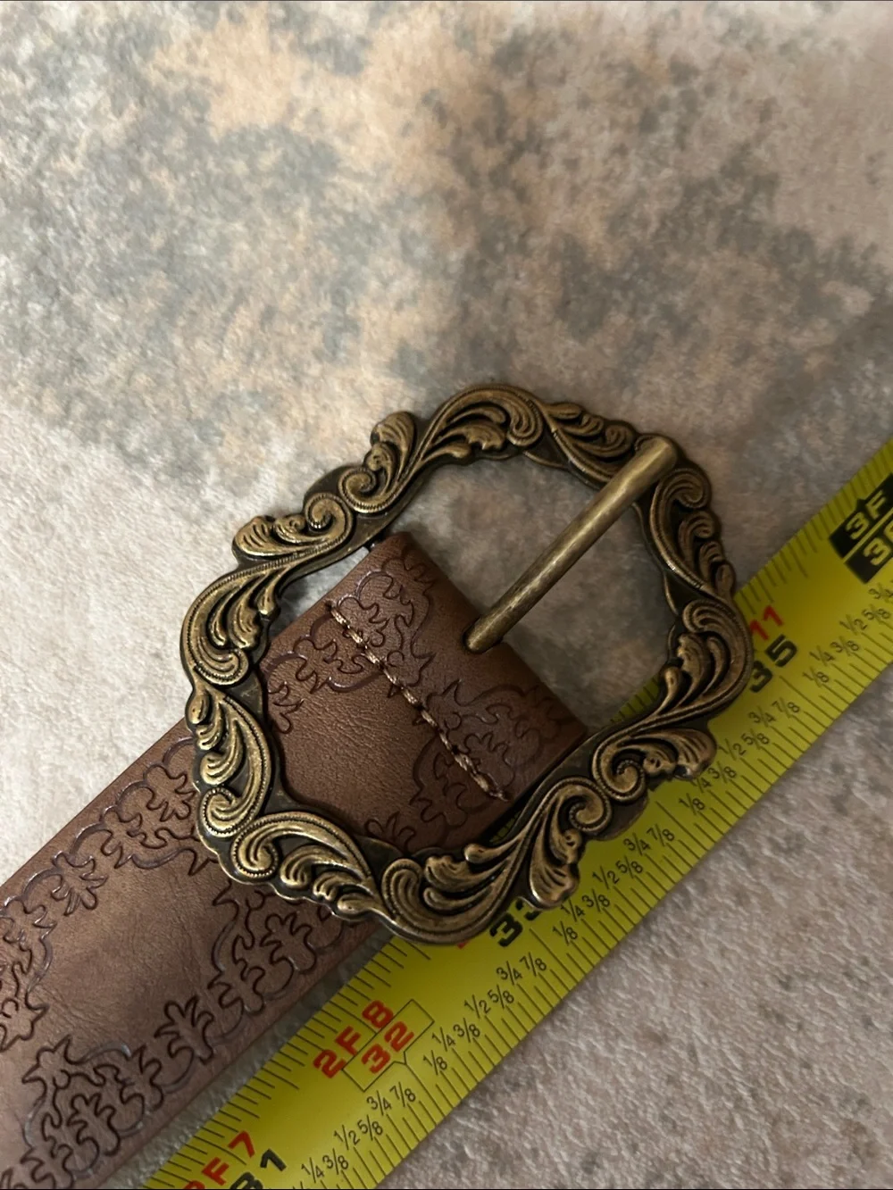 Brown Decorative Belts  with Ornate Brass Buckles - Never used.